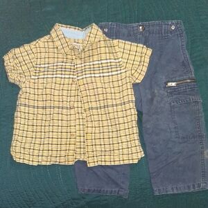 Arizona Jean Company Yellow Plaid Button Down Shirt